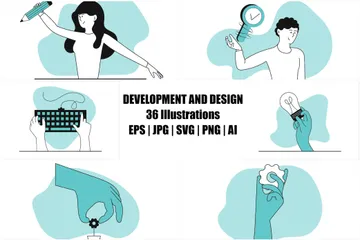 Desenvolvimento e Design Pacote de Ilustrações