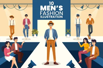 Desfile de moda masculina Pacote de Ilustrações