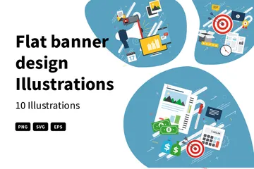 Design de banner plano Illustration Pack