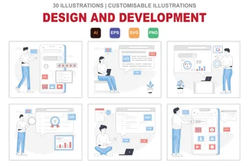 Design e desenvolvimento Pacote de Ilustrações