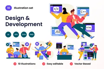 Design-Entwicklung Illustrationspack