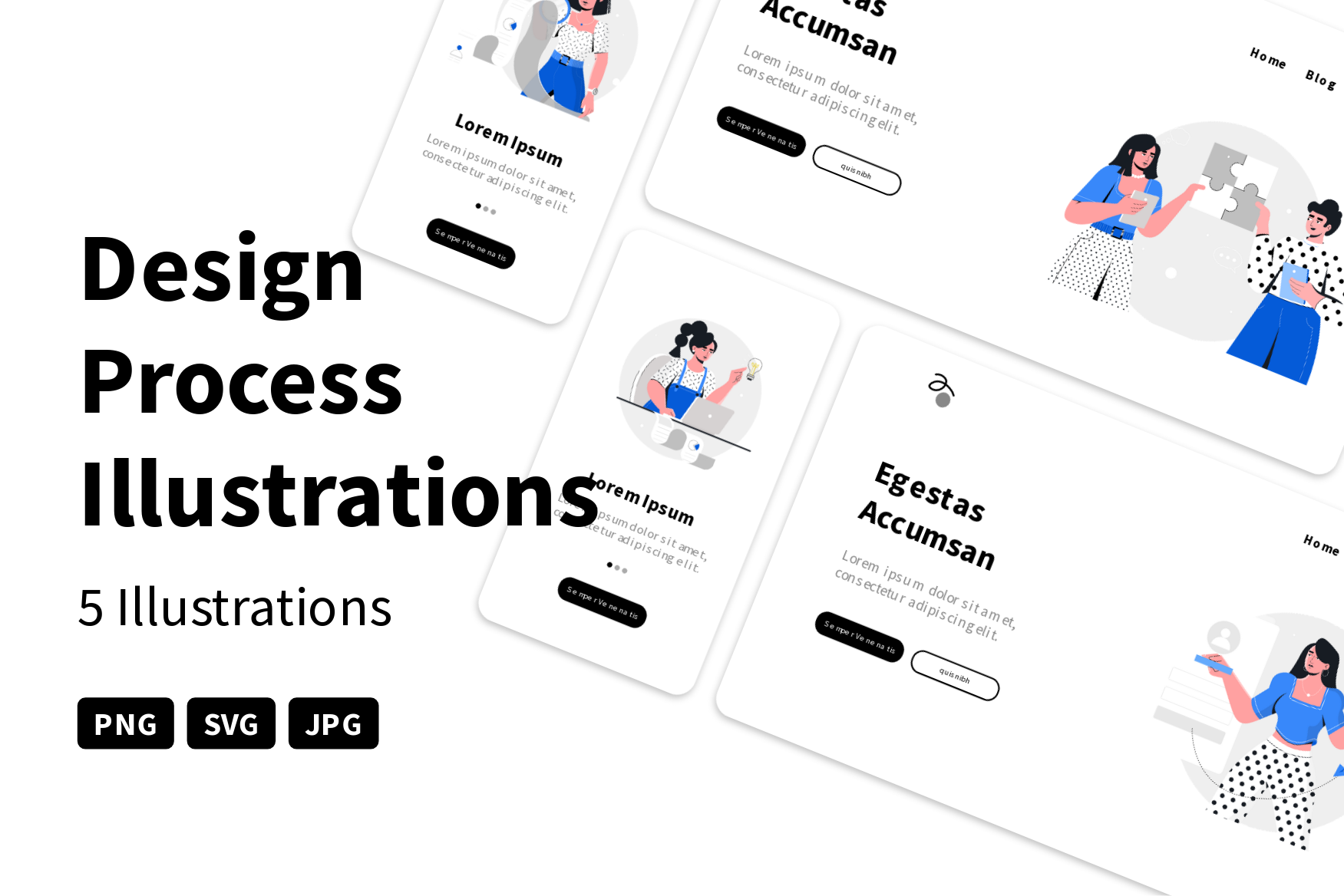 Design Process Illustration Pack - 5 Free Download People Illustrations ...