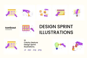 Design Sprint Pacote de Ilustrações