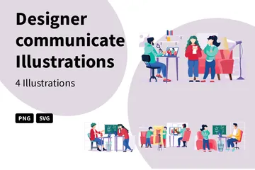 Comunicação do Designer Pacote de Ilustrações