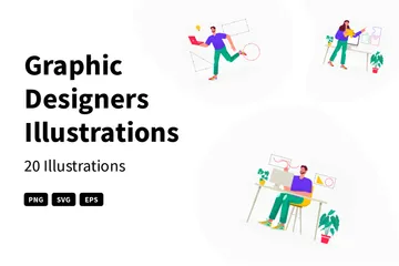 Designers gráficos Pacote de Ilustrações