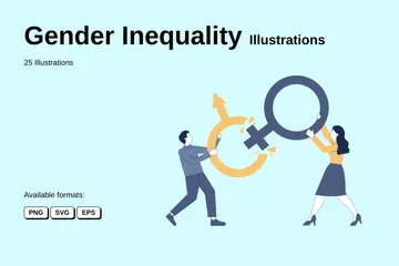 Desigualdade de gênero Pacote de Ilustrações