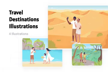 Destinations de voyage Pack d'Illustrations