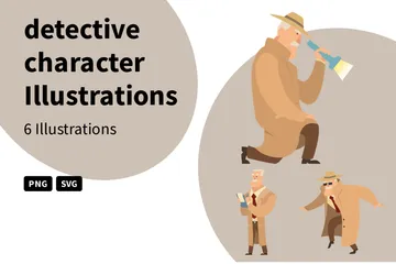 Detective Character Illustration Pack