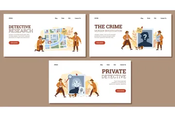 Detective Investigation Illustration Pack