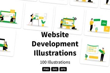 Développement de sites Web Pack d'Illustrations