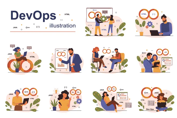11 Devops Illustration Packs - Free in SVG, PNG, EPS - IconScout