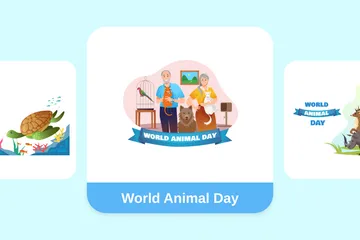 Día Mundial de los Animales Paquete de Ilustraciones