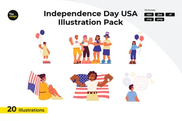 Dia da Independência nos EUA Pacote de Ilustrações