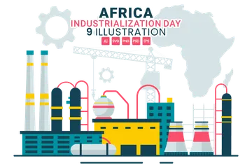 Dia da Industrialização Africana Pacote de Ilustrações