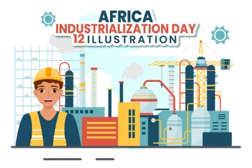 Dia da Industrialização de África Pacote de Ilustrações