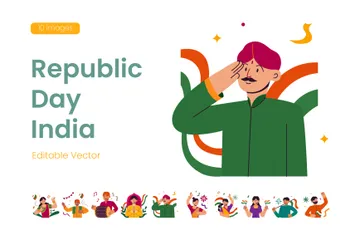 Dia da República na Índia Pacote de Ilustrações