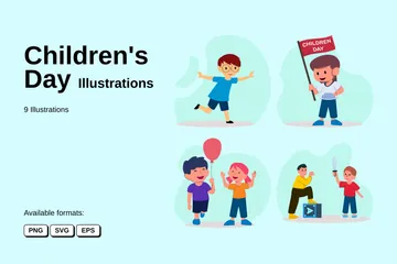 Dia das Crianças Pacote de Ilustrações