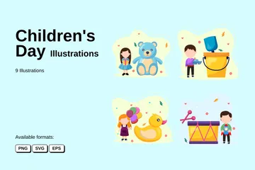 Dia das Crianças Pacote de Ilustrações