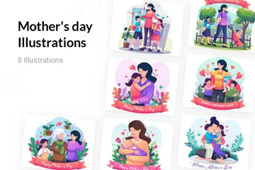 Dia das Mães Pacote de Ilustrações