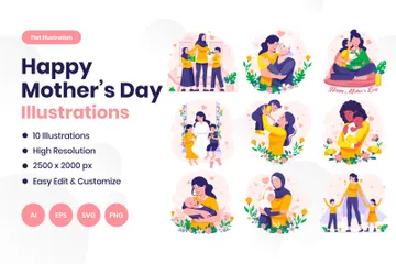 Dia das Mães Pacote de Ilustrações
