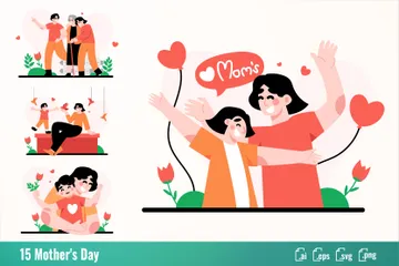 Dia das Mães Pacote de Ilustrações