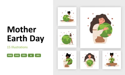 Día de la Madre Tierra Paquete de Ilustraciones