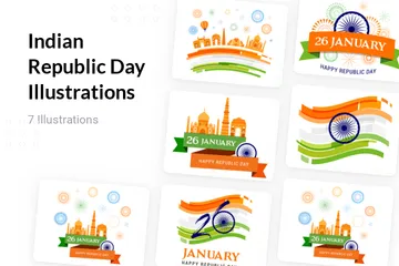 Día de la República India Paquete de Ilustraciones