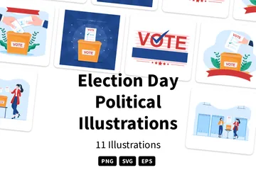 Día de las elecciones políticas Paquete de Ilustraciones