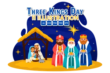 Día de los Reyes Magos Paquete de Ilustraciones