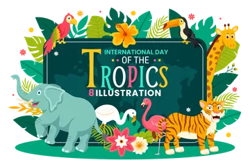 Día de los trópicos Paquete de Ilustraciones