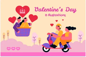 Día de San Valentín Paquete de Ilustraciones