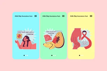 Día del SIDA Paquete de Ilustraciones