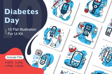 Dia do Diabetes Pacote de Ilustrações