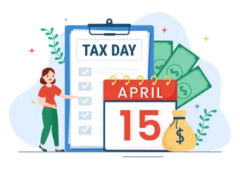 Día de impuestos Paquete de Ilustraciones