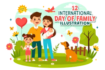 Dia Internacional da Família Pacote de Ilustrações