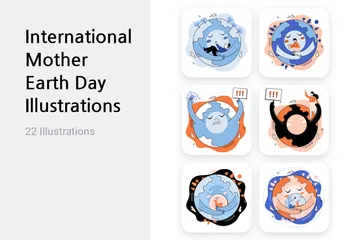 Dia Internacional da Mãe Terra Pacote de Ilustrações