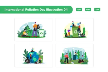 Día Internacional de la Contaminación Paquete de Ilustraciones