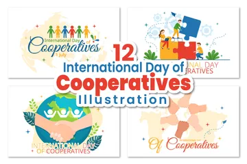 Día Internacional de las Cooperativas Paquete de Ilustraciones