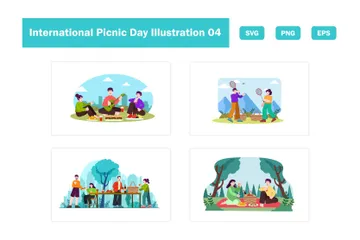 Día Internacional del Picnic Paquete de Ilustraciones