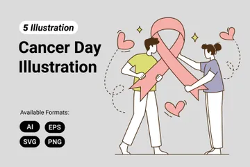 Día Mundial contra el Cáncer Paquete de Ilustraciones