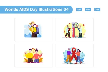 Dia Mundial da Aids Pacote de Ilustrações