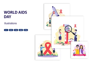 Dia Mundial da Aids Pacote de Ilustrações