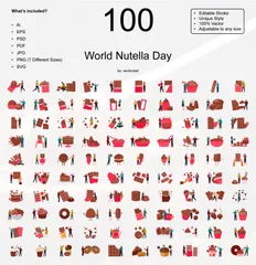 Dia Mundial da Nutella Pacote de Ilustrações