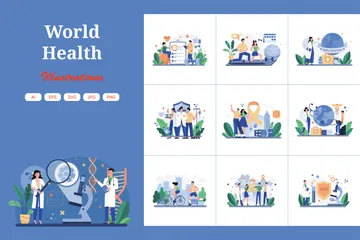 Dia Mundial da Saúde Pacote de Ilustrações