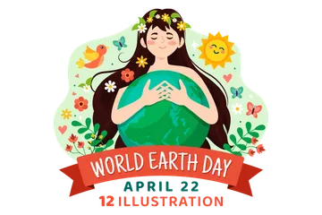 Dia Mundial da Terra Pacote de Ilustrações
