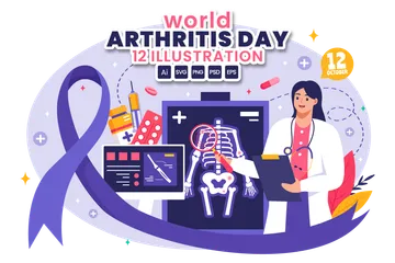 Día Mundial de la Artritis Paquete de Ilustraciones