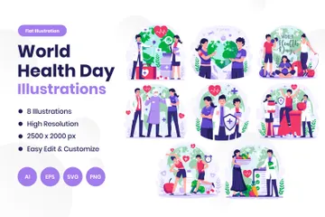 Día mundial de la salud Paquete de Ilustraciones