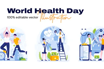 Día mundial de la salud Illustration Pack