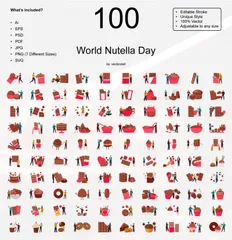 Día Mundial de la Nutella Paquete de Ilustraciones