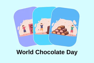 Día Mundial del Chocolate Paquete de Ilustraciones